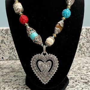 Lucky Brand multi stone heart